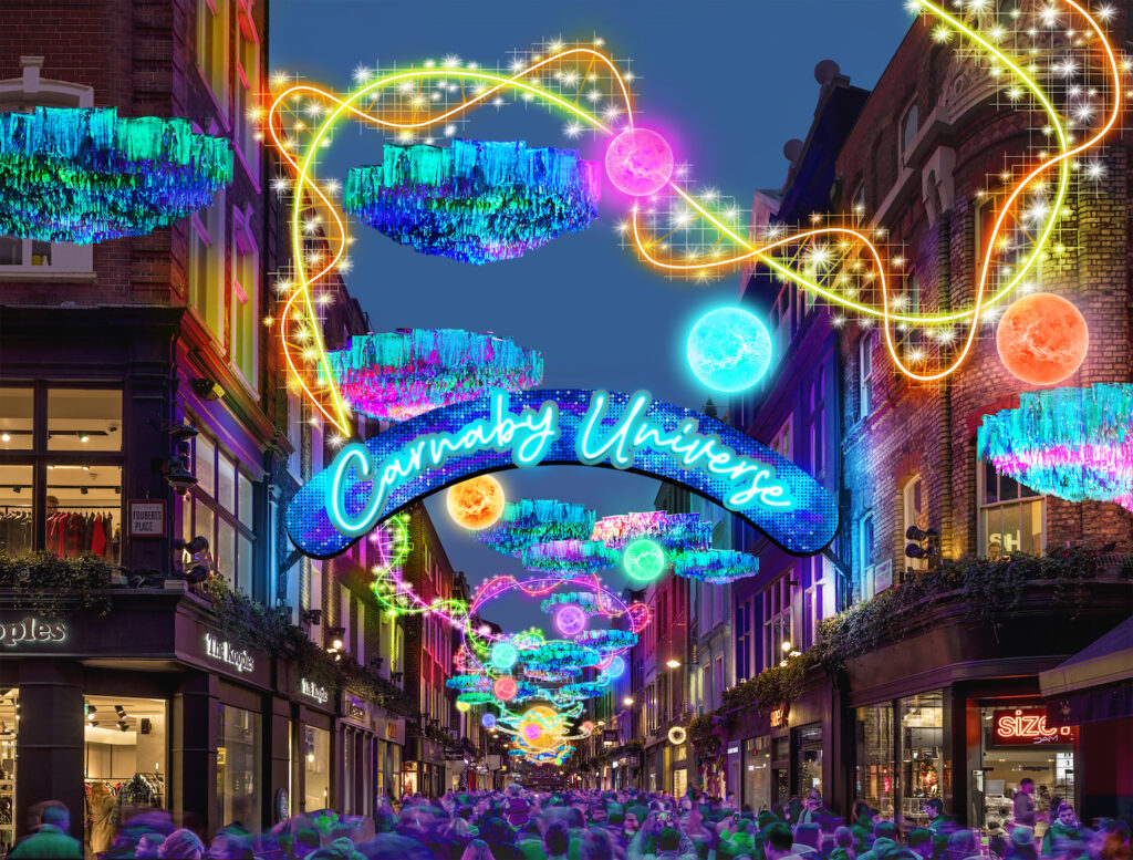 Carnaby Street lights up with a brand new Christmas installation