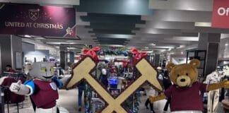 West Ham United launches festive pop-up shop at John Lewis, Westfield Stratford City