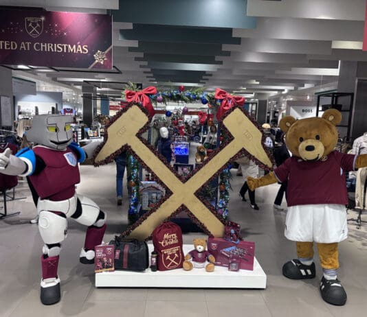 West Ham United launches festive pop-up shop at John Lewis, Westfield Stratford City